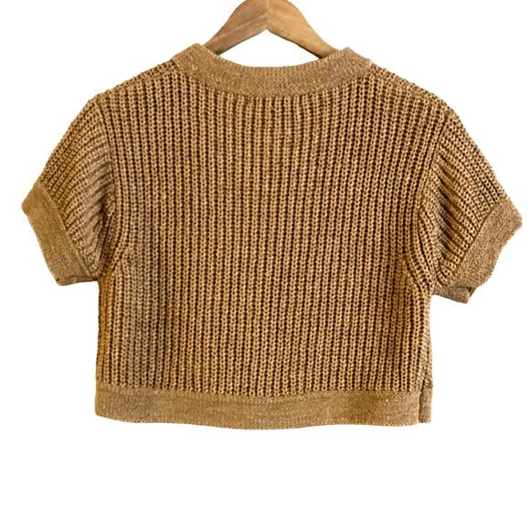 August‎ Silk Knits-Size Medium Single Button Short Sleeve-Cropped Sweater-EUC - Picture 4 of 6